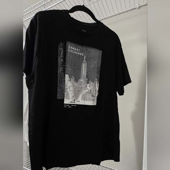 Armani Exchange Black Graphic T-Shirt - Picture 1 of 5